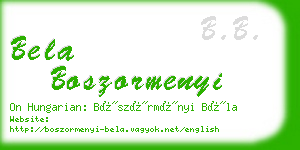 bela boszormenyi business card